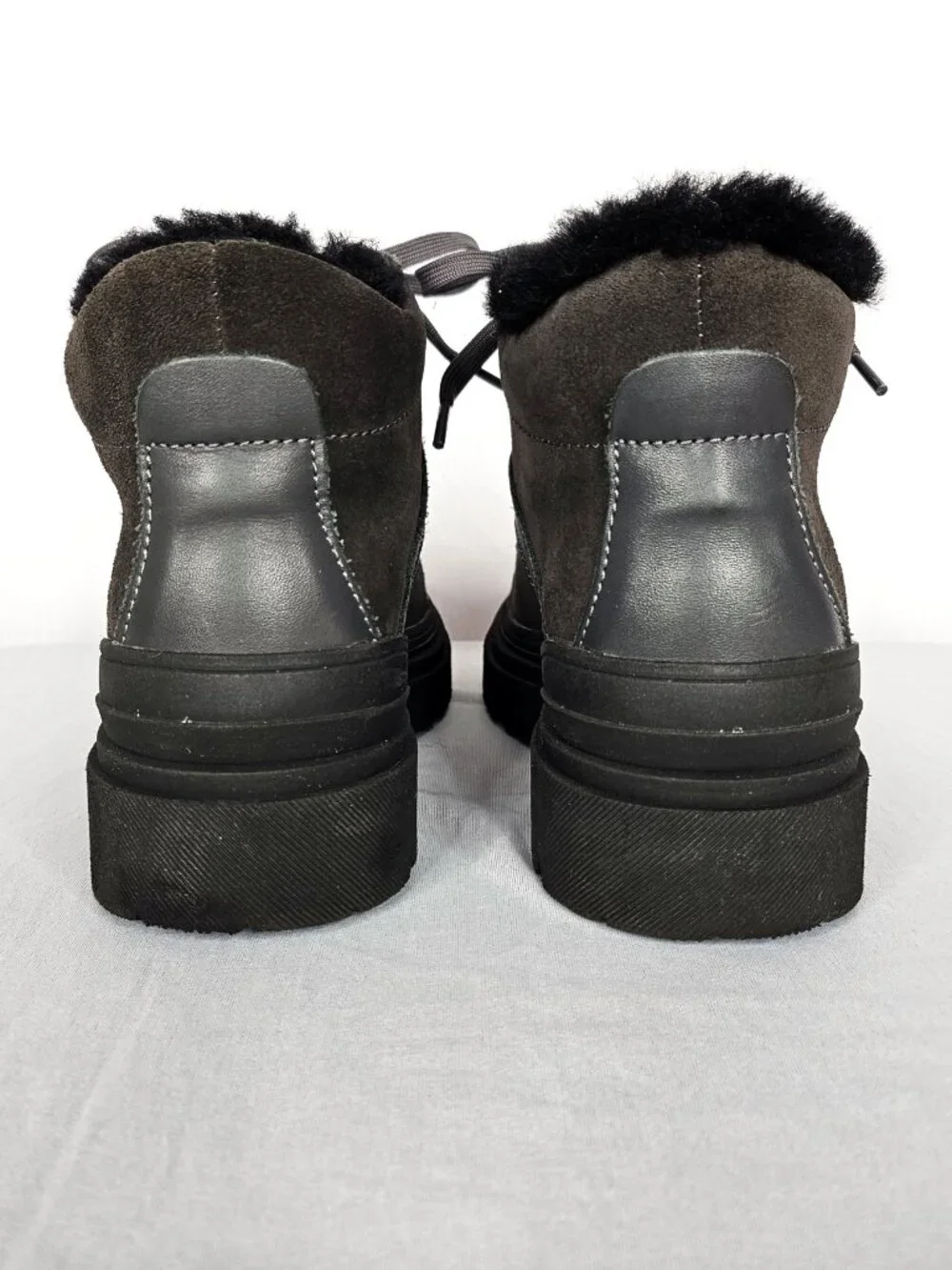 Overland Ronda Shearling Lined Boots | Gray Suede Leather | EU 37 (US 6.5)